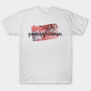 pennsylvania - calligraphy and abstract state outline T-Shirt